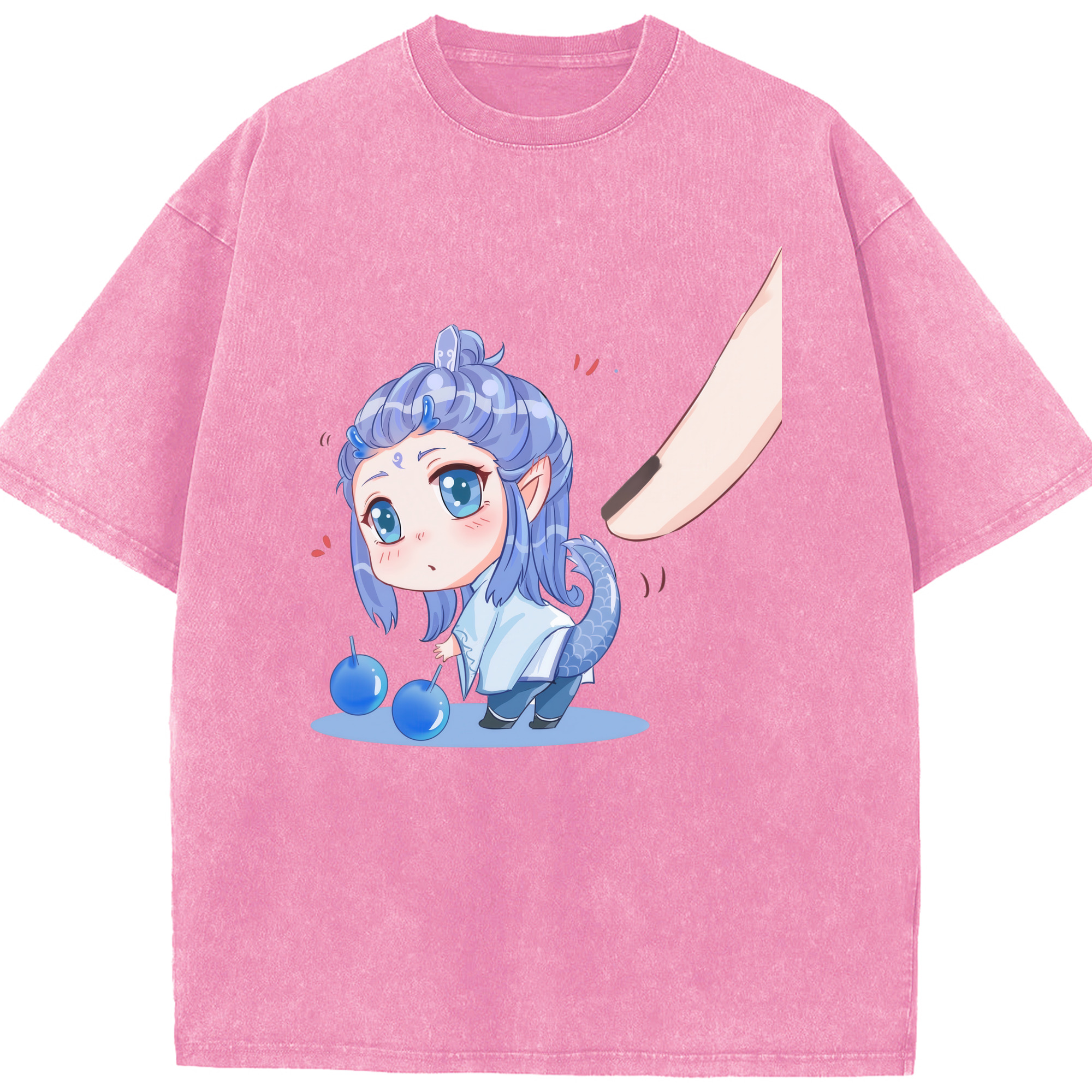 （画像用） Ne Zha 2 ナタ 魔童の大暴れ 綿100% ヴィンテージ風 半袖Tシャツ（フロントプリント）